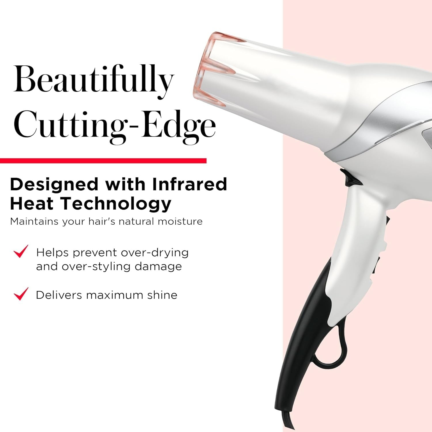 Hair Dryer with Diffuser & Concentrator - Ionic Ceramic Blow Dryer for Frizz Control, Shine, Soft Hair & Moisture Protection - 1875W Professional Salon-Quality